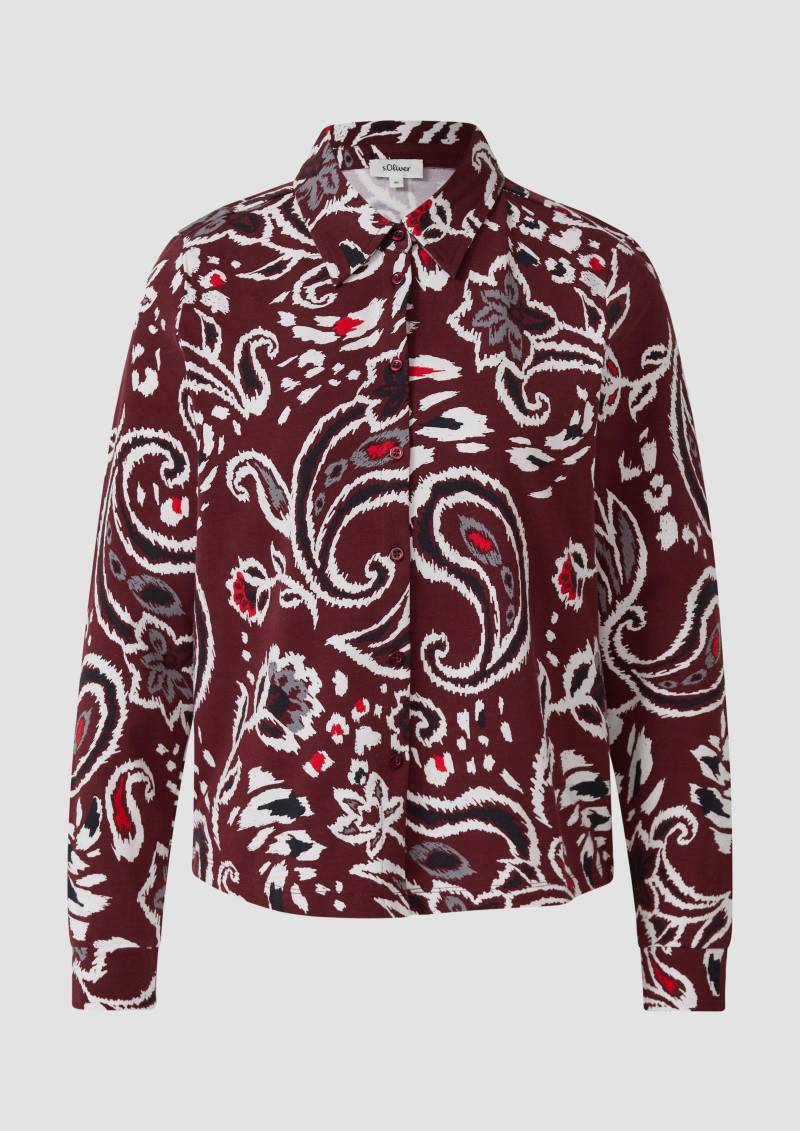 s.Oliver - Hemdbluse aus Jersey, Damen, rot|mehrfarbig von s.Oliver