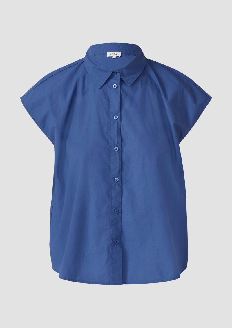 s.Oliver - Hemdbluse aus Popeline im Relaxed Fit, Damen, blau von s.Oliver