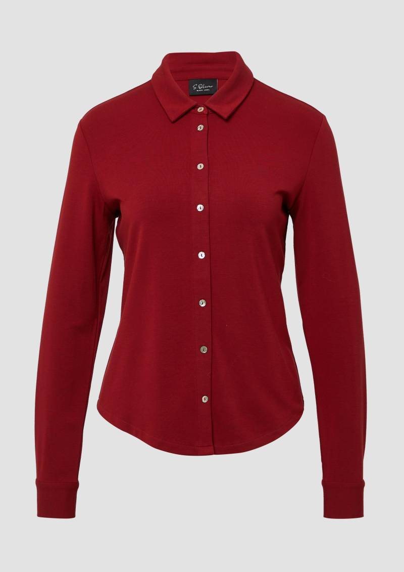 s.Oliver - Hemdbluse aus Viskosemix mit Perlmuttknöpfen, Damen, rot von s.Oliver