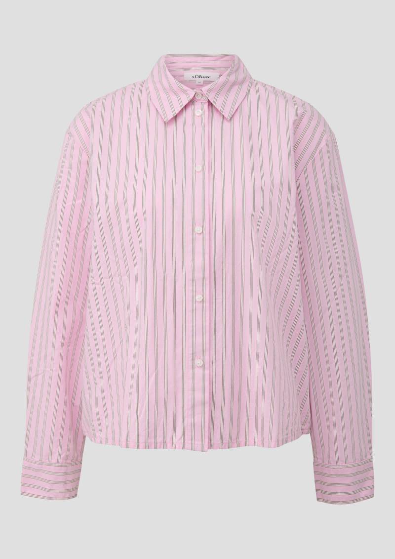 s.Oliver - Baumwoll-Bluse mit Rücken-Detail, Damen, pink|mehrfarbig von s.Oliver