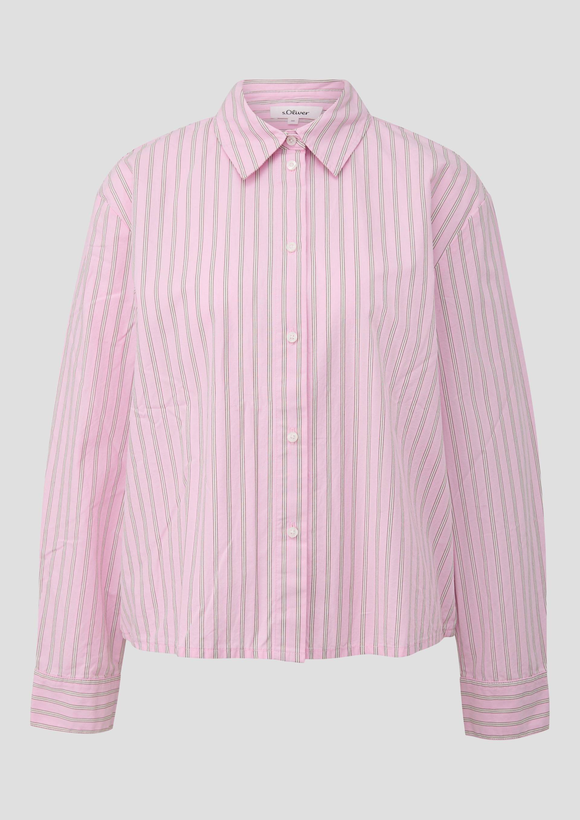 s.Oliver - Baumwoll-Bluse mit Rücken-Detail, Damen, pink|mehrfarbig von s.Oliver