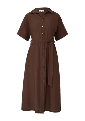 s.Oliver Hemdblusenkleid aus Viskosemix mit Eingrifftaschen Mokka 44 von s.Oliver