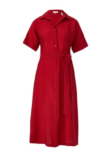 s.Oliver Hemdblusenkleid aus Viskosemix mit Eingrifftaschen mohnrot 48 von s.Oliver