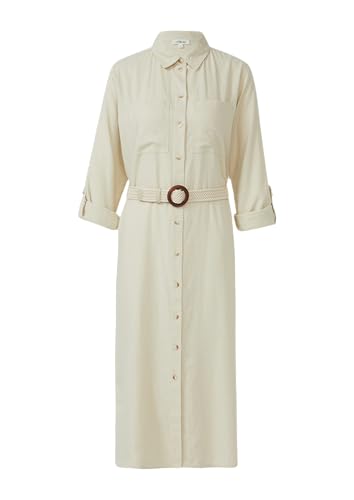 s.Oliver Hemdblusenkleid im Relaxed Fit mit geflochtenem Gürtel Natur 40 von s.Oliver