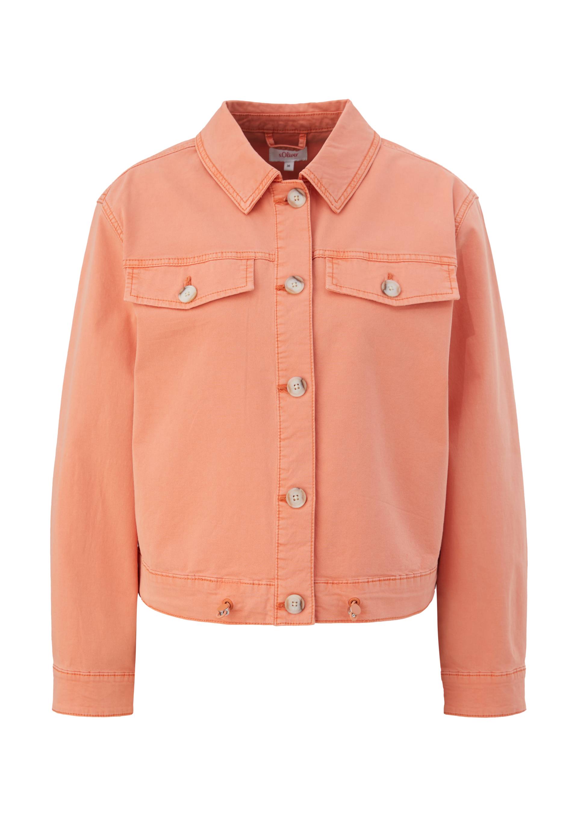 s.Oliver - Hemdjacke im Boxy-Schnitt, Damen, Orange von s.Oliver