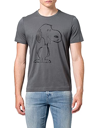 s.Oliver Herren 130.10.105.12.130.2063358 T-Shirt, Grey Placed Print, S von s.Oliver