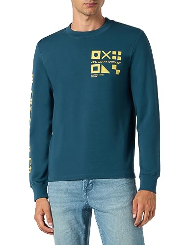 s.Oliver Herren 2135703 Sweatshirt, Blue Green, XL von s.Oliver