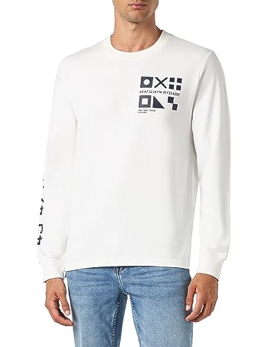 s.Oliver Herren 2135703 Sweatshirt, Weiß, M von s.Oliver