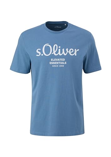 s.Oliver Herren 2139909 T-Shirt, blau 54D1, M von s.Oliver