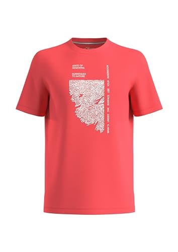 s.Oliver Herren 2143954 T-Shirt mit Grafikprint, rot, M von s.Oliver