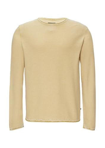 QS Gewaschener Strickpullover mit Rollsaum hellgelb S von QS