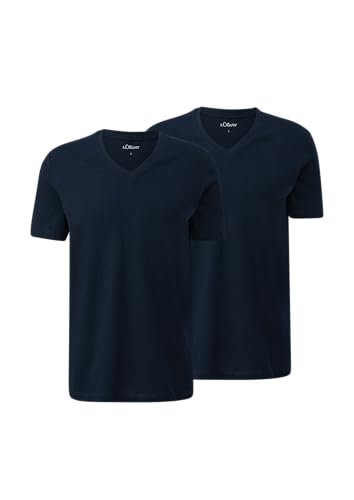 Basic-T-Shirt aus Baumwolle im 2er-Pack Navy XL von s.Oliver