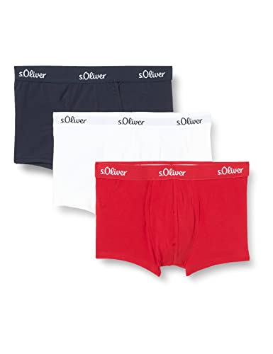 s.Oliver Herren 3X Boxer Basic_1 Boxershorts, red | Black | White 30B1, L (3er Pack) von s.Oliver
