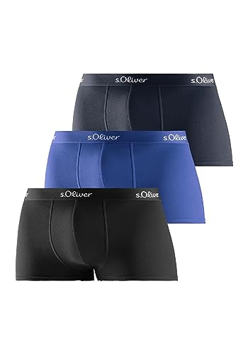 s.Oliver Herren 3X Boxer Basic_1 Boxershorts, blau Sortiert, XL (3er Pack) von s.Oliver