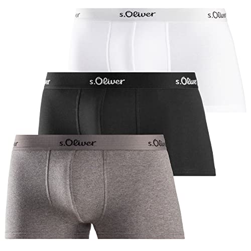 s.Oliver Herren 3X Hipster Boxershorts, grau+schwarz+weiß, XL von s.Oliver