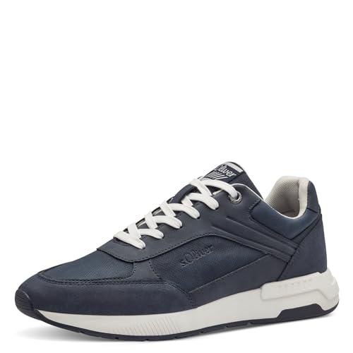 s.Oliver Herren Sneaker flach Sportlich Vegan, Blau (Navy), 42 von s.Oliver