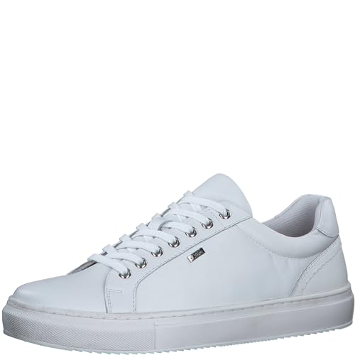 s.Oliver Herren Sneaker flach aus Leder zum Schnüren, Weiß (White), 42 von s.Oliver