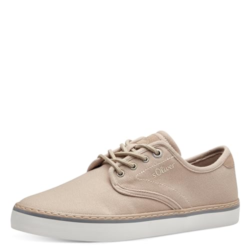 s.Oliver Herren Sneaker flach mit Schnürsenkeln Leicht, Beige (Sand), 45 von s.Oliver