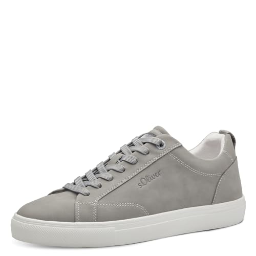 s.Oliver Herren Sneaker flach Bequem Vegan, Grau (Grey), 40 von s.Oliver