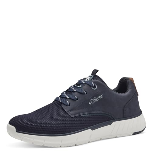 s.Oliver Herren Sneaker flach mit dicker Sohle Sportlich, Blau (Navy), 43 von s.Oliver