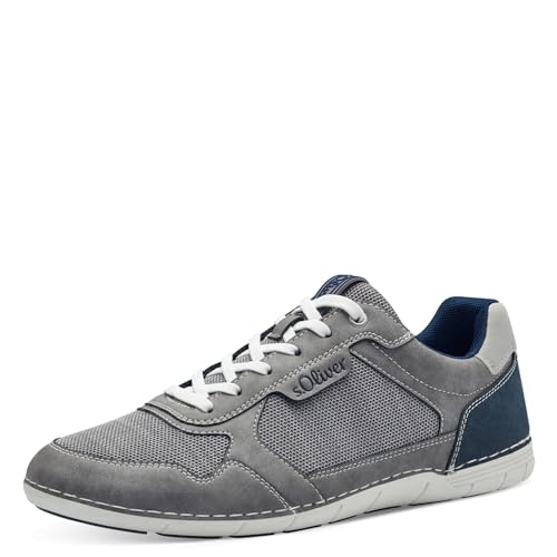 s.Oliver Herren Sneaker flach Freizeit Vegan, Grau (Grey), 42 von s.Oliver