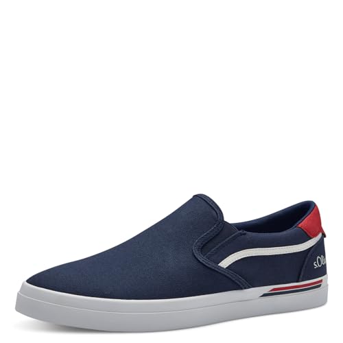 s.Oliver Herren Sneaker flach aus Stoff Slip-On, Blau (Navy), 40 von s.Oliver