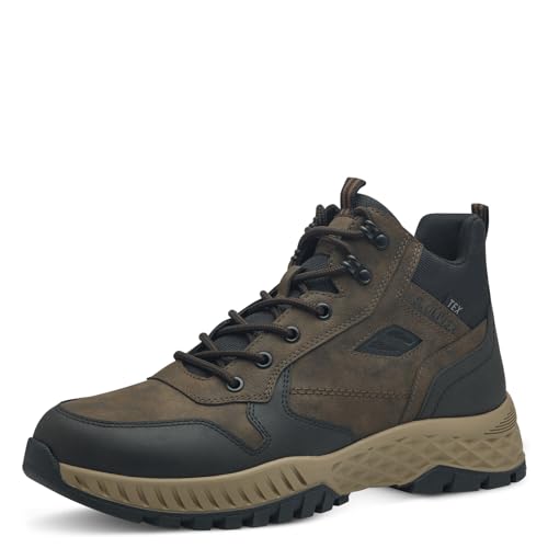 s.Oliver Herren Sneaker hoch mit Fütterung Wasserabweisend Freizeit, Braun (Brown Comb.), 42 EU von s.Oliver