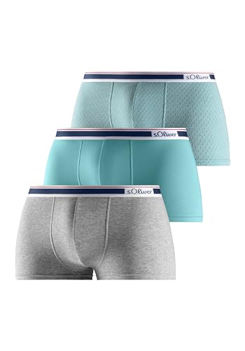 s.Oliver Herren 78609150 Boxershorts, Grau Meliert+türkis+AOP, S EU von s.Oliver