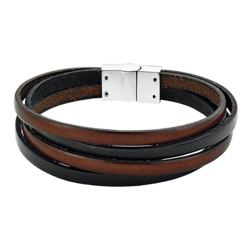 s.Oliver Herren-Armband Edelstahl Leder 21 cm von s.Oliver