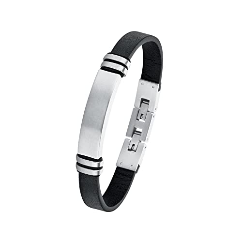 s.Oliver Identarmband Edelstahl Herren Armschmuck, 20+1,5 cm, Schwarz, Kommt in Schmuck Geschenk Box, 2018703 von s.Oliver