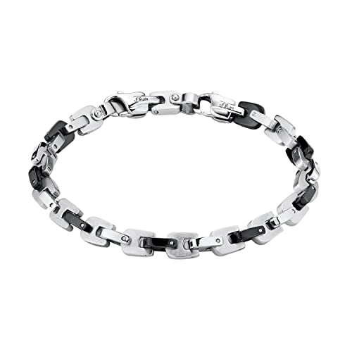 s.Oliver Armband Edelstahl Herren Armschmuck, 19+2,5 cm, Schwarz, Kommt in Schmuck Geschenk Box, 2026006 von s.Oliver