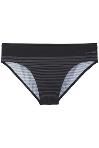 s.Oliver Herren Badeslip mit Streifenmuster in schwarz-grau von s.Oliver