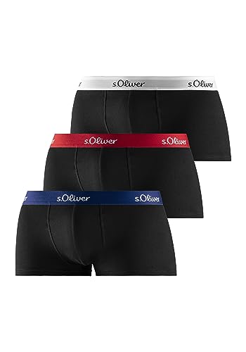 s.Oliver Herren Boxer Basic_1 Boxershorts, 3X schwarz gekontert, XXL (3er Pack) von s.Oliver