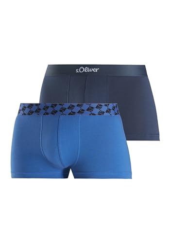 s.Oliver Herren Boxershorts im 2er Pack mit Logobund, Royalblau & Navy von s.Oliver