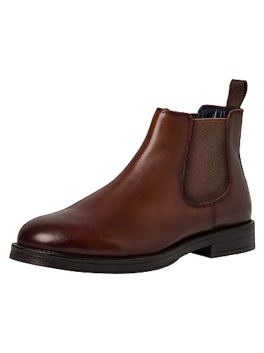 s.Oliver Herren Chelsea Boots aus Leder Flach Braun (Brown), 42 von s.Oliver