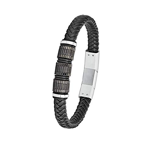 s.Oliver Herren Lederarmband Edelstahl Leder Geschenkidee Vatertag Geburtstag von s.Oliver