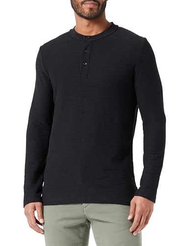 s.Oliver Herren Henley Langarmshirt Black, S von s.Oliver