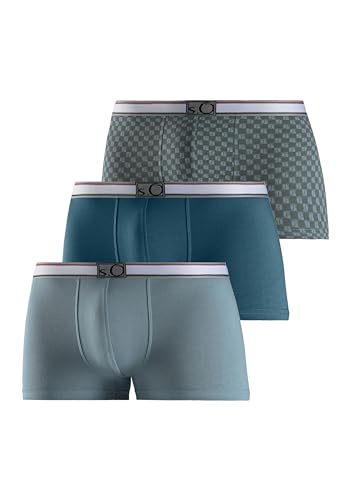 s.Oliver Herren Hipster im 3er-Pack, Oliv Mint AOP, L von s.Oliver