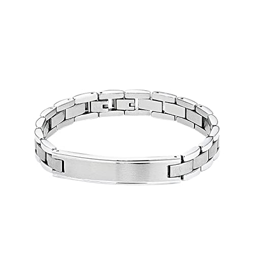 s.Oliver Identarmband Edelstahl Herren Armschmuck, 20+1,5 cm, Silber, Kommt in Schmuck Geschenk Box, 2026005 von s.Oliver