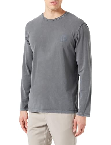 s.Oliver Herren Langarmshirt mit Printdetail Grey, L von s.Oliver