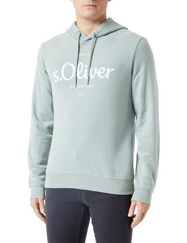 s.Oliver Herren Logo-Sweatshirt mit Kapuze Green, L von s.Oliver