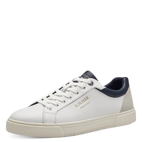 s.Oliver Herren Sneaker flach mit Schnürsenkeln Low Top, Weiß (White/Navy), 40 EU s.Oliver Herren Sneaker flach mit Schnürsenkeln Low Top, Weiß (White/Navy), 40 EU von s.Oliver