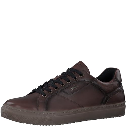 s.Oliver Herren Sneaker flach aus Leder mit Schnürsenkeln, Braun (Dark Cognac), 43 EU von s.Oliver