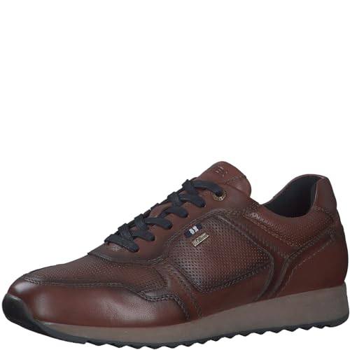 s.Oliver Herren Sneaker flach aus Leder mit Schnürsenkeln, Braun (Dark Cognac), 41 EU von s.Oliver