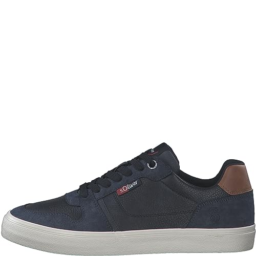 s.Oliver Herren Sneaker flach Freizeit mit Schnürsenkeln Blau (Navy Comb.), 41 von s.Oliver