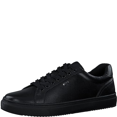 s.Oliver Herren Sneaker flach aus Leder zum Schnüren, Schwarz (Black), 41 von s.Oliver