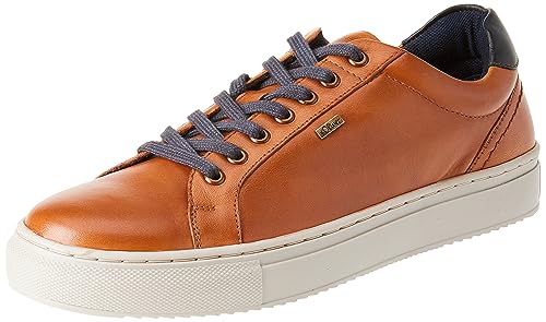 s.Oliver Herren Sneaker flach aus Leder Freizeit Braun (Cognac), 41 von s.Oliver