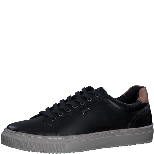 s.Oliver Herren Sneaker flach aus Leder zum Schnüren, Blau (Navy), 42 von s.Oliver