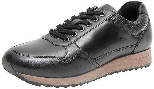 s.Oliver Herren Sneaker flach aus Leder Freizeit Schwarz (Black), 40 von s.Oliver