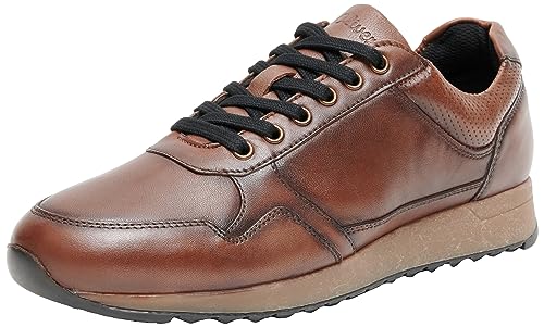 s.Oliver Herren Sneaker flach aus Leder Freizeit Braun (Cognac), 42 von s.Oliver